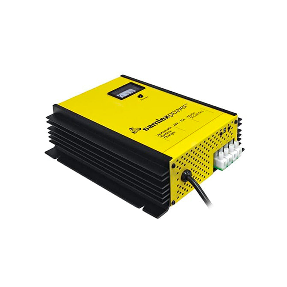 Samlex 15A Battery Charger - 24V - 3-Bank - 3-Stage w/Dip Switch & Lugs