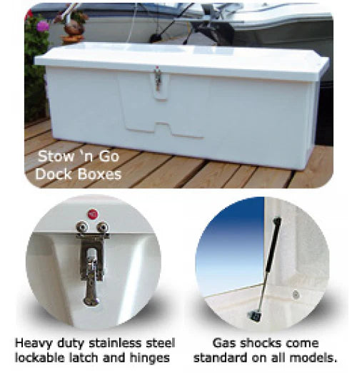 Taylor Made Stow 'N Go Dock Box 24" X 54" X 22" White