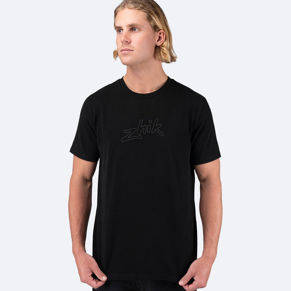 Mens Zhik Logo Cotton T-Shirt - Black - 3