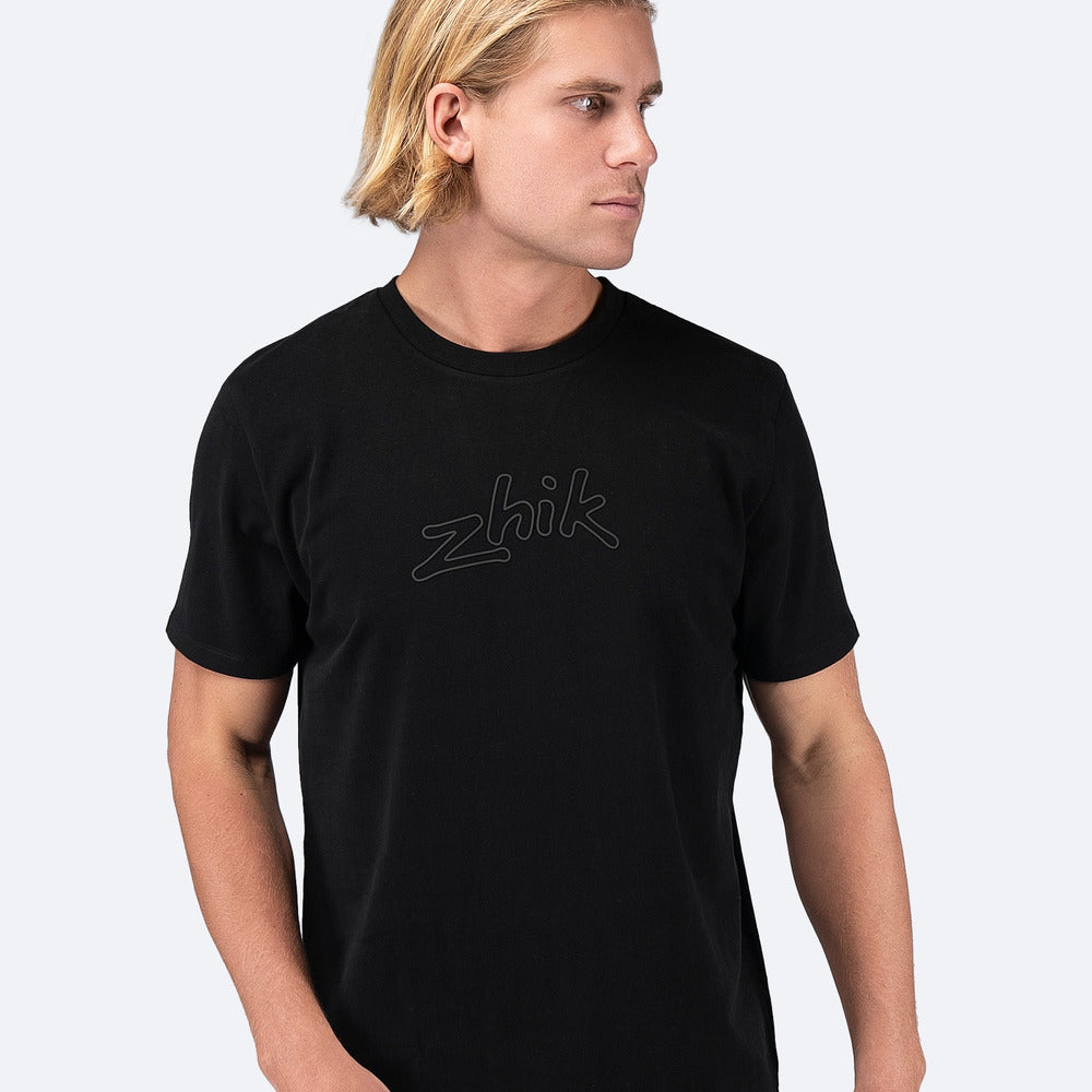 Mens Zhik Logo Cotton T-Shirt - Black - 4