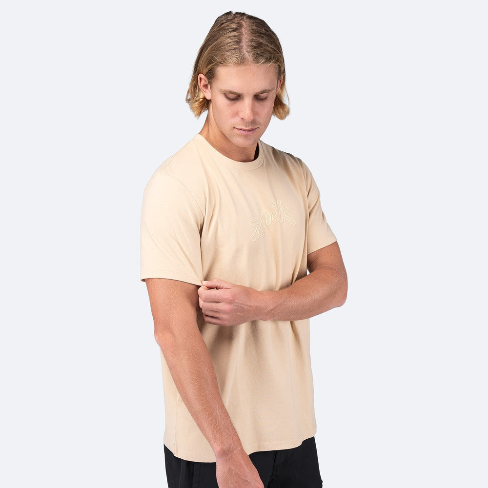 Mens Zhik Logo Cotton T-Shirt - Sand - 4