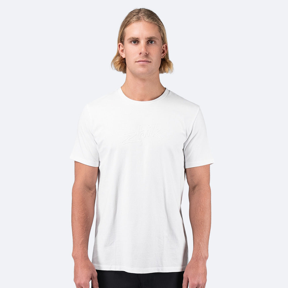 Mens Zhik Logo Cotton T-Shirt - White