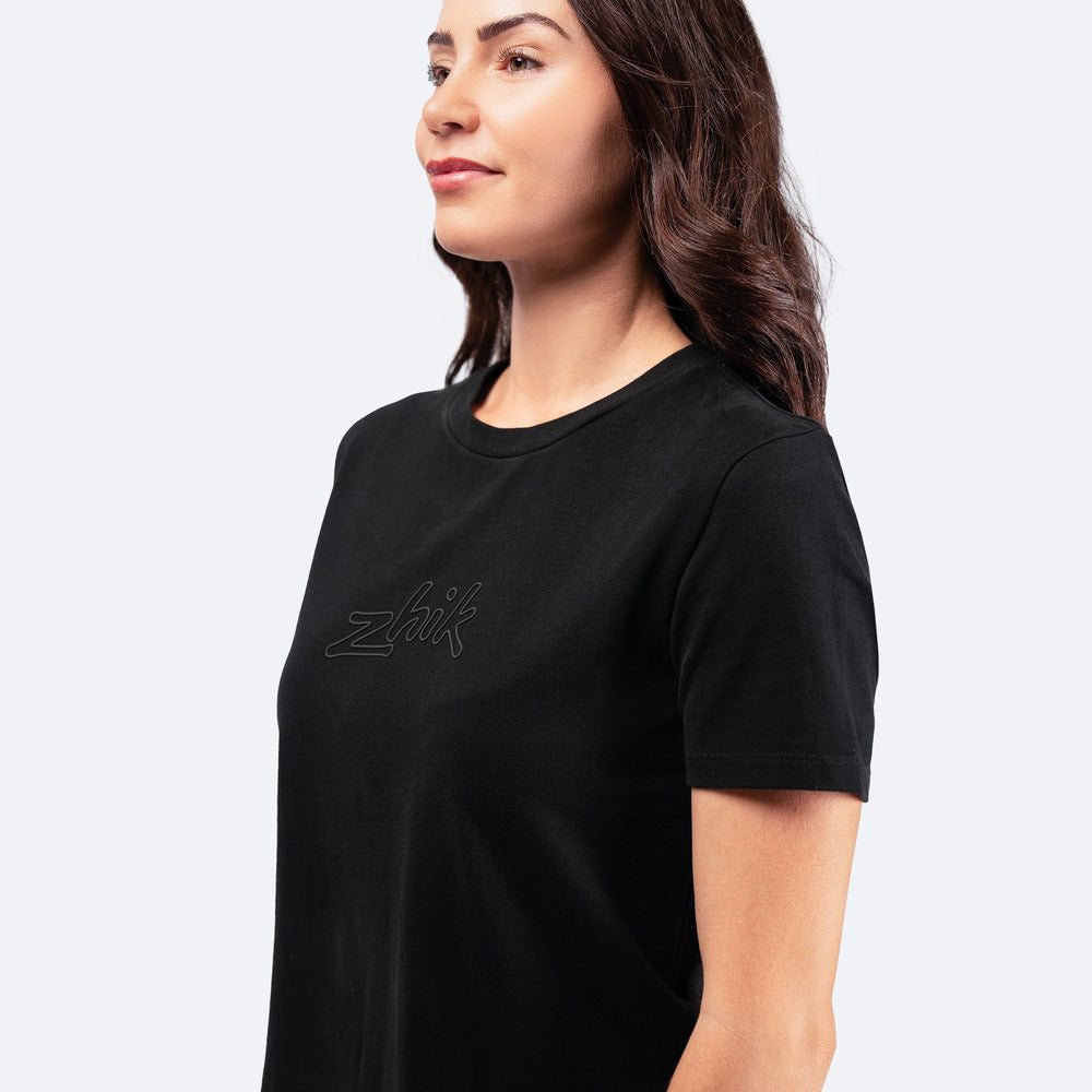 Womens Zhik Logo Cotton T-Shirt - Black - 3