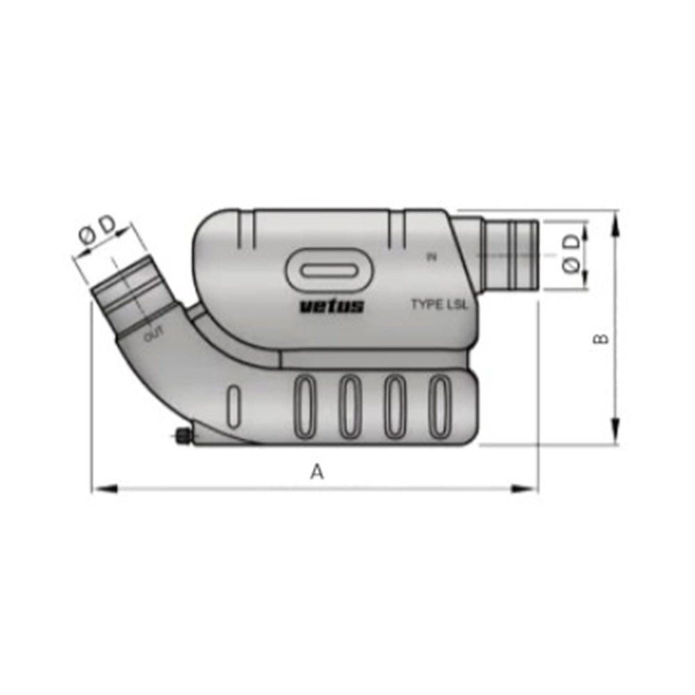 Vetus Exhaust Waterlock - Plastic Waterlock Type LSL 3 1/2"_Additional1