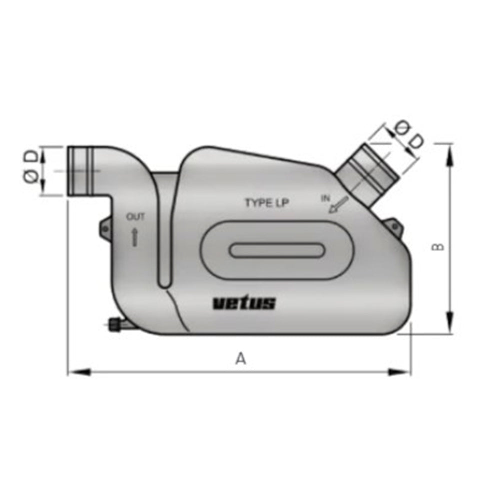 Vetus Exhaust Waterlock - Plastic Waterlock Type WLOCKLP 3"_Additional1