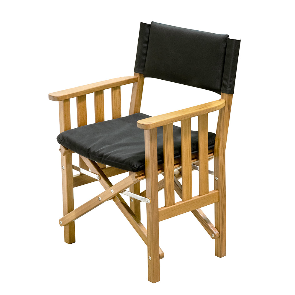Whitecap Director's Chair II w/Black Cushion - Teak_Additional1