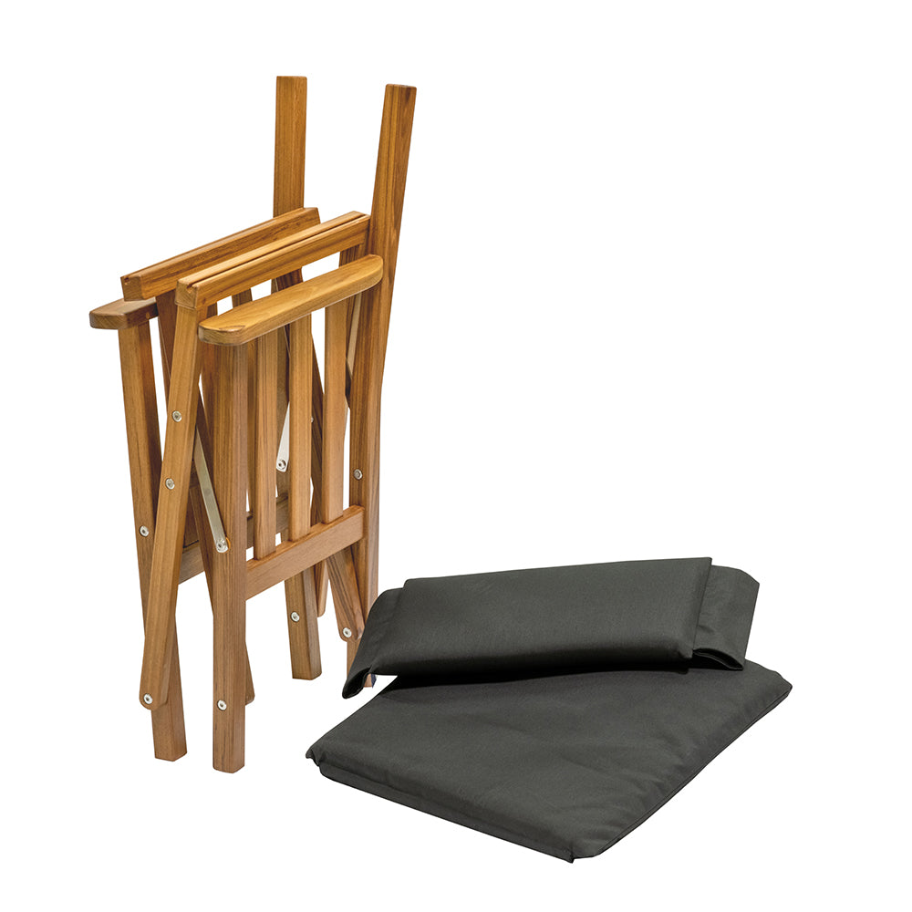 Whitecap Director's Chair II w/Black Cushion - Teak_Additional3