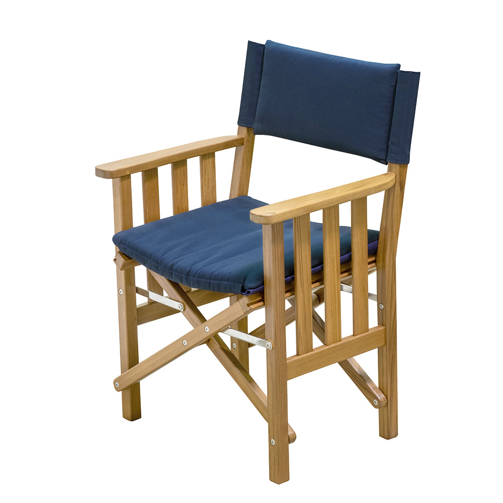 Whitecap Director's Chair II w/Navy Cushion - Teak_Additional1