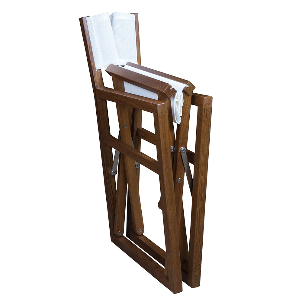Whitecap Director's Chair w/White Batyline Fabric - Teak_Additional3