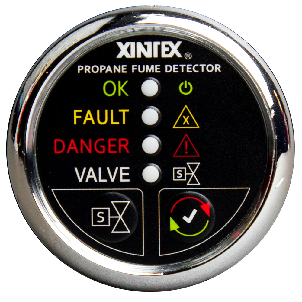 Xintex Propane Fume Detector w/Plastic Sensor Solenoid Valve - Chrome Bezel Display