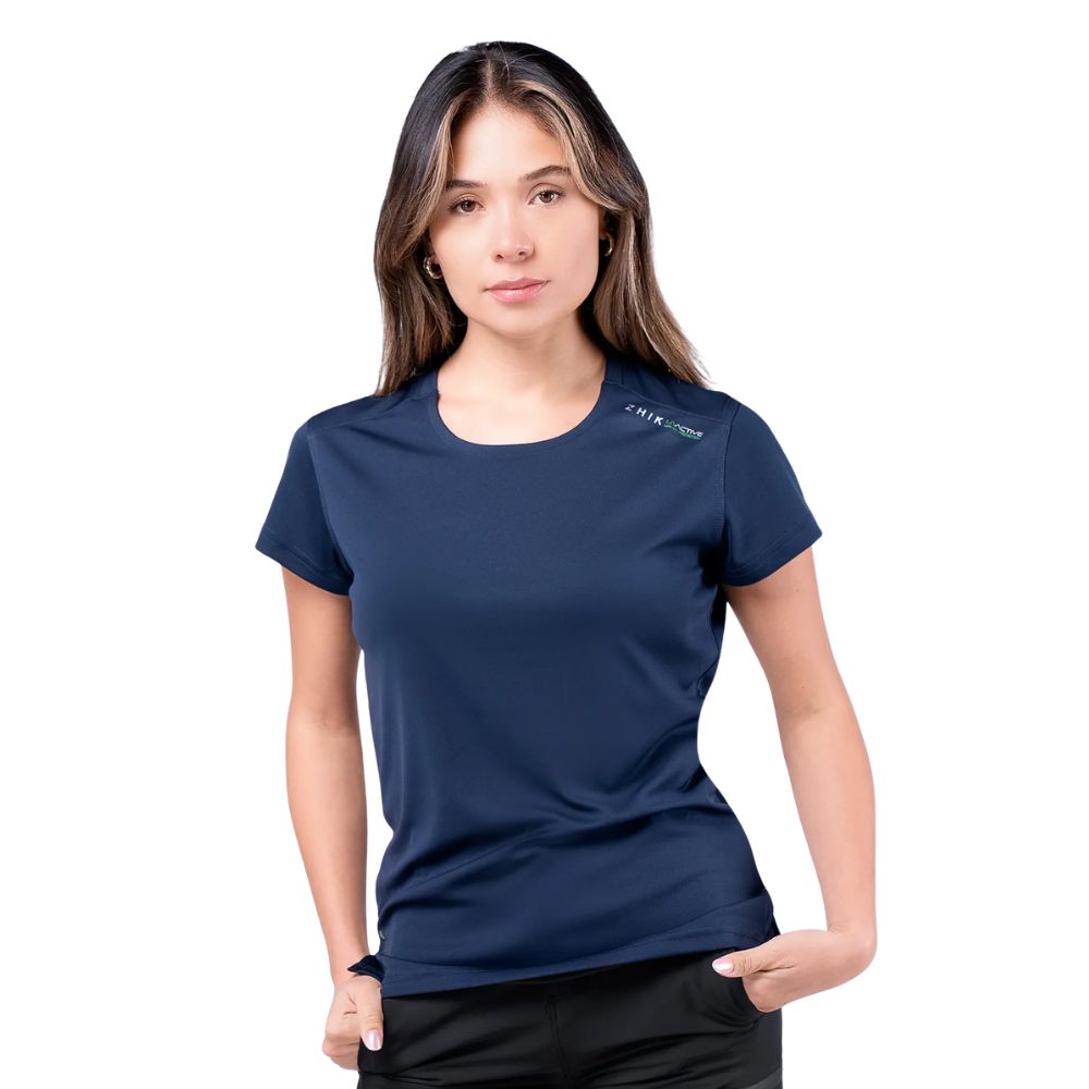 Zhik T-Shirt - UV Active Short Sleeve - Navy (Women) (ATP-0075-W-NVY-LLL)