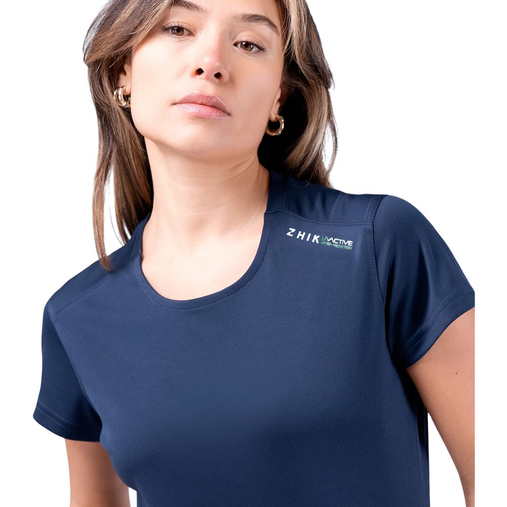 Zhik T-Shirt - UV Active Short Sleeve - Navy (Women) (ATP-0075-W-NVY-LLL)