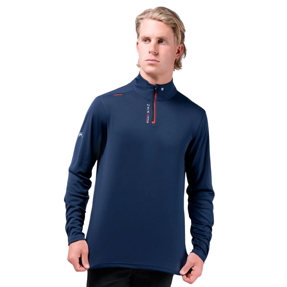 Zhik UV Active High Collar 1/4 Zip Top - Navy (ATP-0080-M-NVY-LLL)
