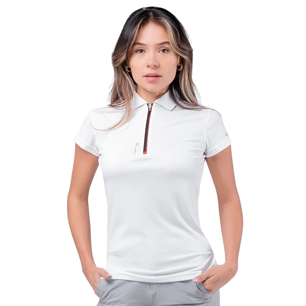 Zhik UV Active Zip Sports Polo (Women) - White (ATP-0085-W-WHT-LLL)