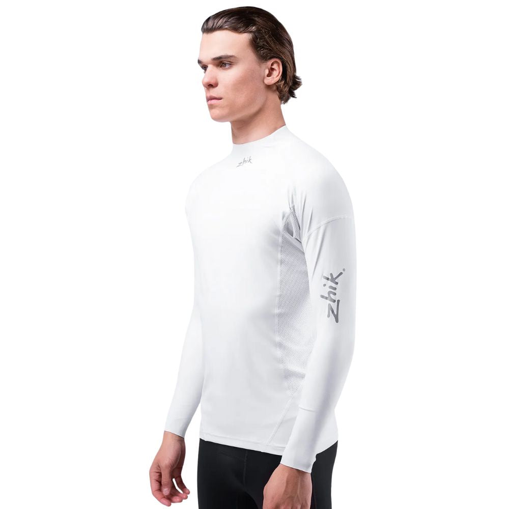 Zhik Rash Guard - Eco Spandex - Long Sleeve Top - White (Men) (DTP-0063-M-WHT-LLL)