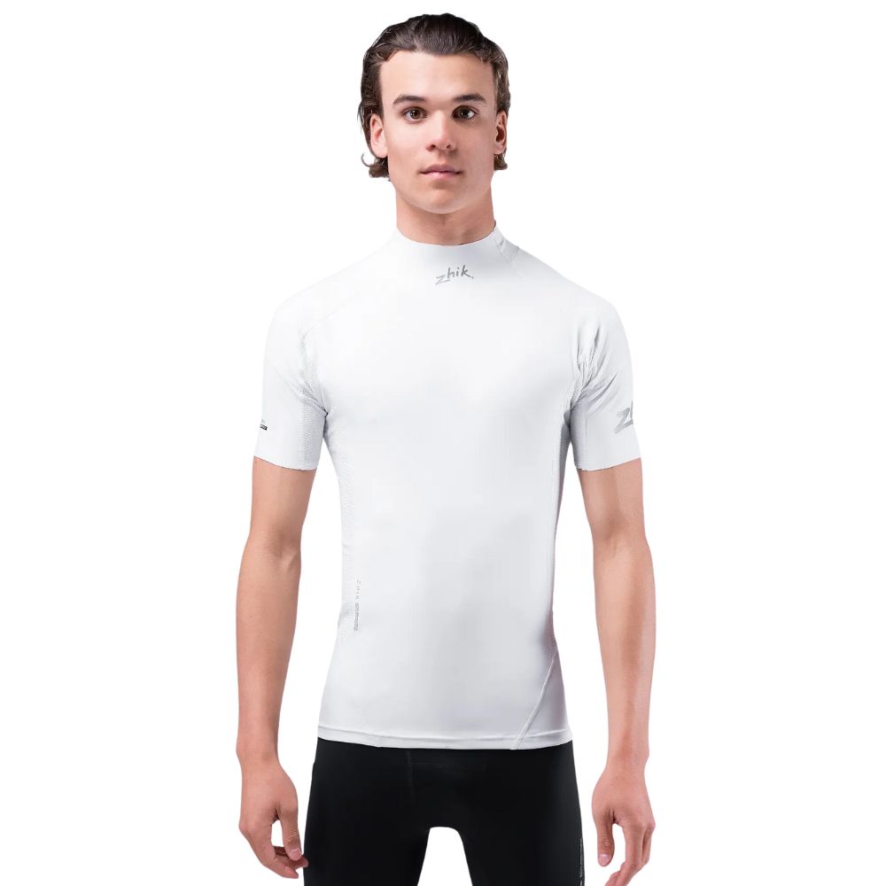 Zhik Rash Guard - Eco Spandex - Short Sleeve Top - White (Men) (DTP-0067-M-WHT-LLL)
