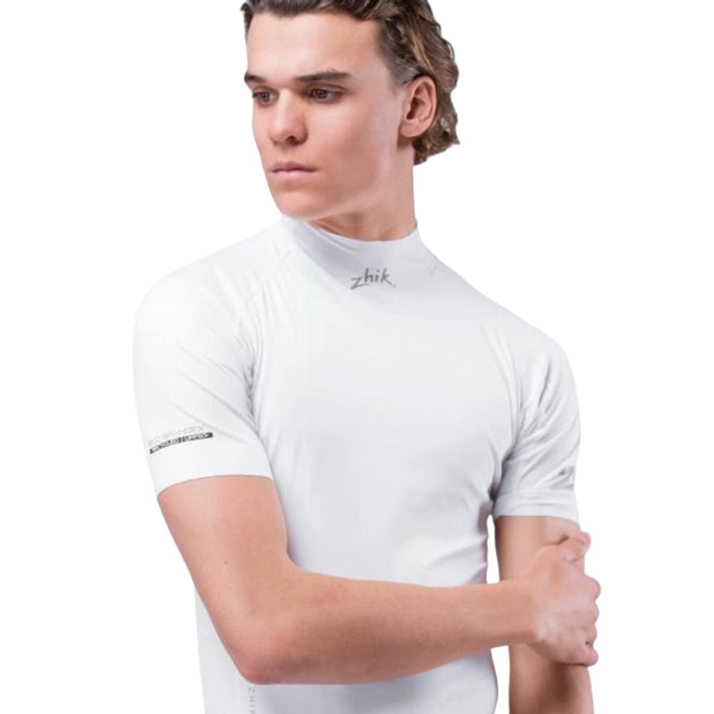 Zhik Rash Guard - Eco Spandex - Short Sleeve Top - White (Men) (DTP-0067-M-WHT-LLL)