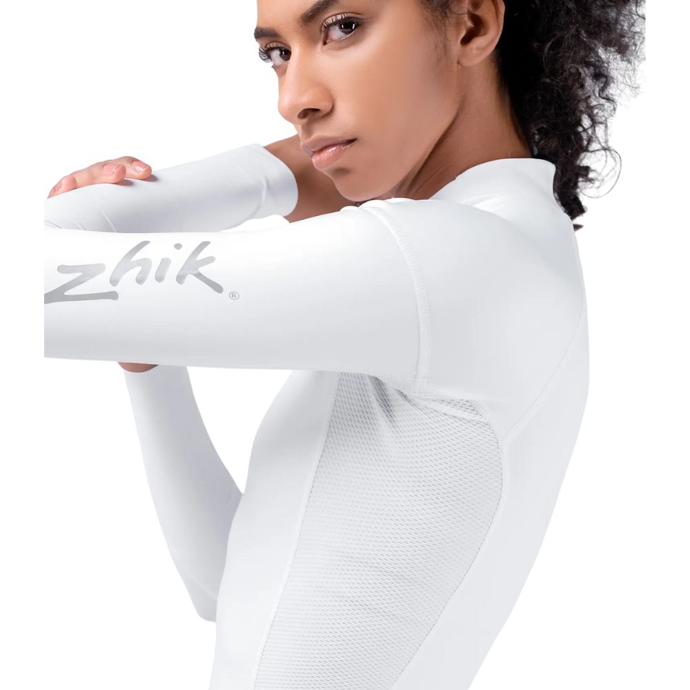 Zhik Rash Guard - Eco Spandex - Long Sleeve Top - White (Women) (DTP-0063-W-WHT-LLL)