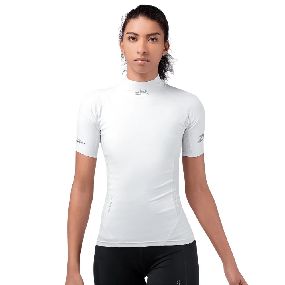 Zhik Rash Guard - Eco Spandex - Short Sleeve Top - White (Women) (DTP-0067-W-WHT-LLL)
