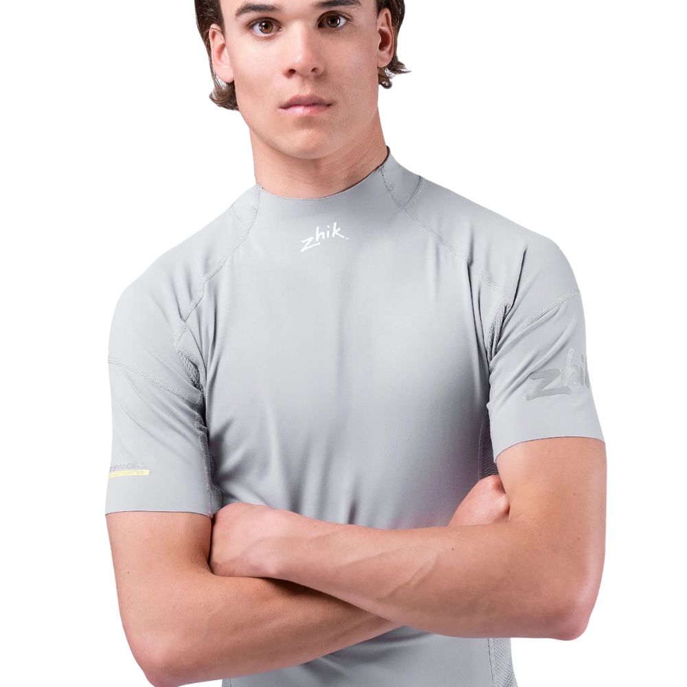 Zhik Rash Guard - Eco Spandex - Short Sleeve Top - Platinum (Men) (DTP-0067-M-PLT-LLL)