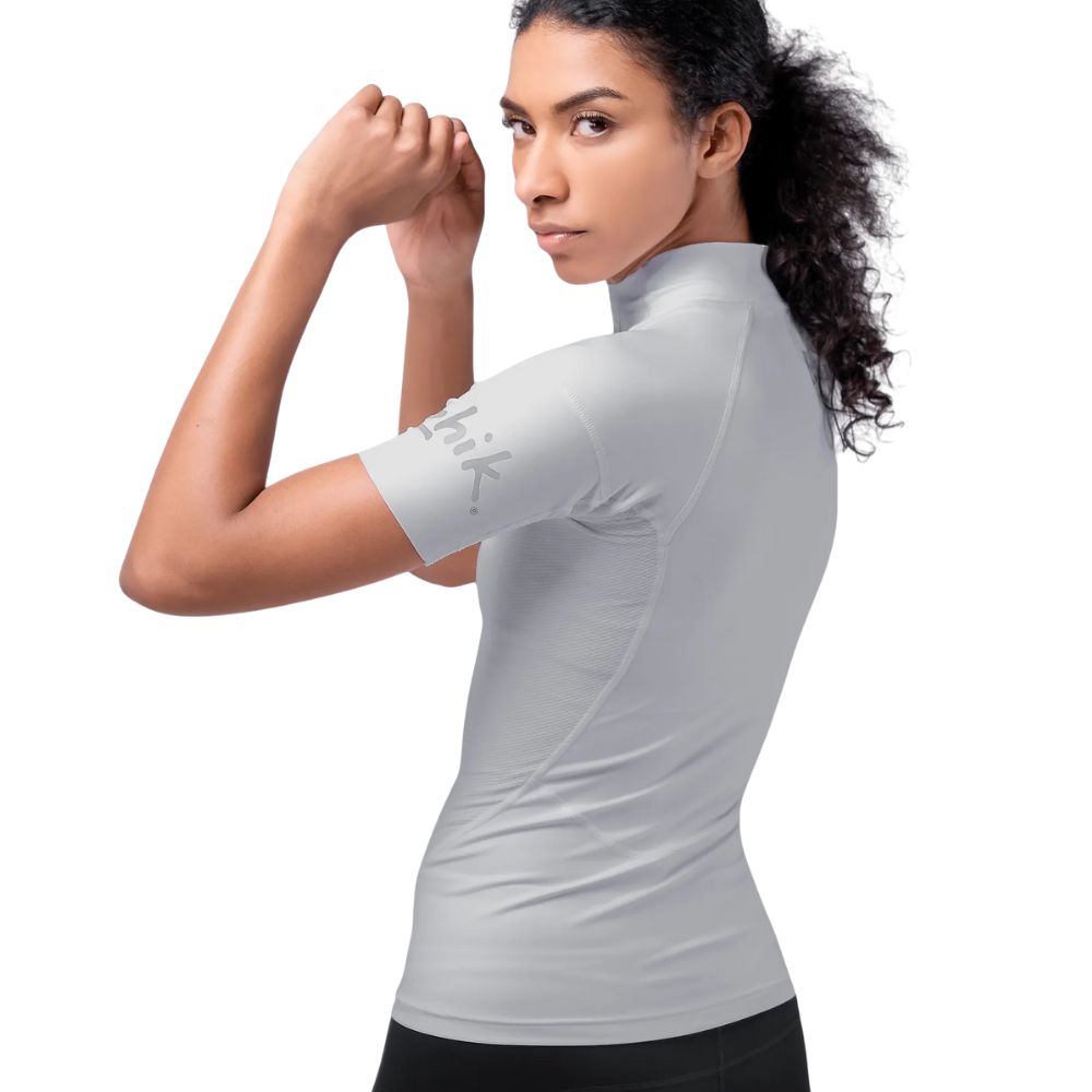 Zhik Rash Guard - Eco Spandex - Short Sleeve Top - Platinum (Women) (DTP-0067-W-PLT-LLL)