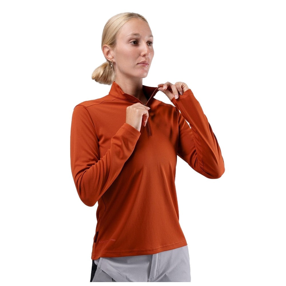 Zhik UVActive 1/4 Zip L/S Womens Top - Red Earth