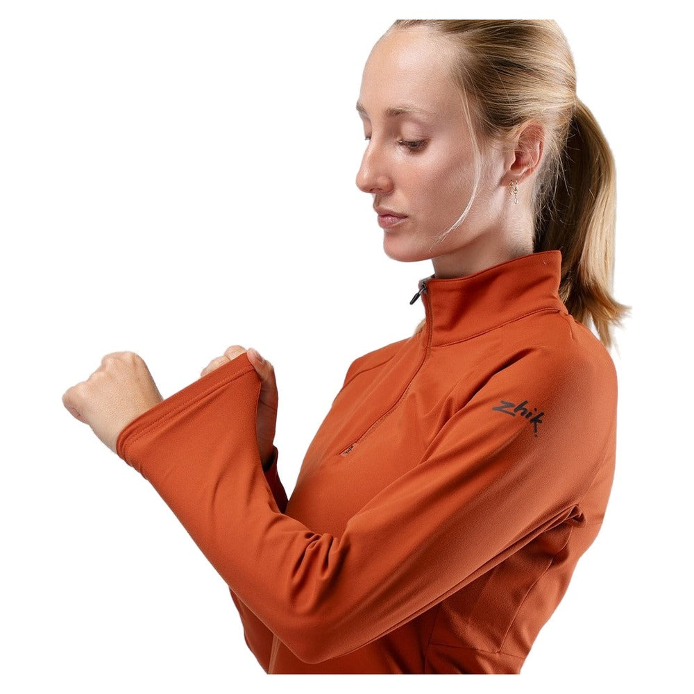Zhik ZhikMotion 1/4 Zip L/S Top Womens - Red Earth