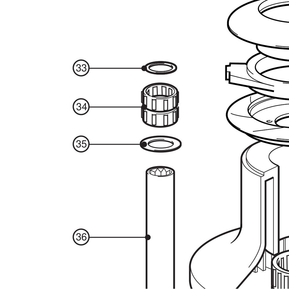 Lewmar Washer - exploded view drawing from the Lewmar manual