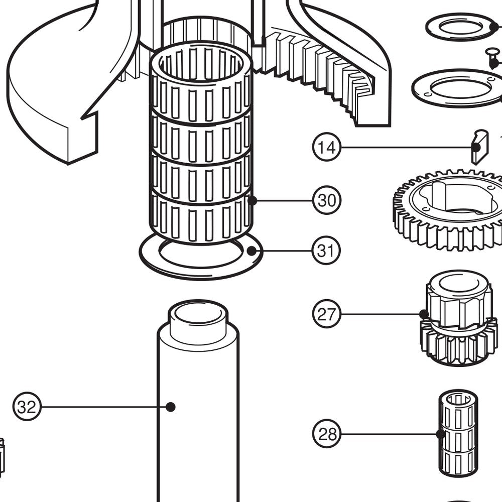 Lewmar Drum Washer 55/65 - exploded view drawing from the Lewmar manual
