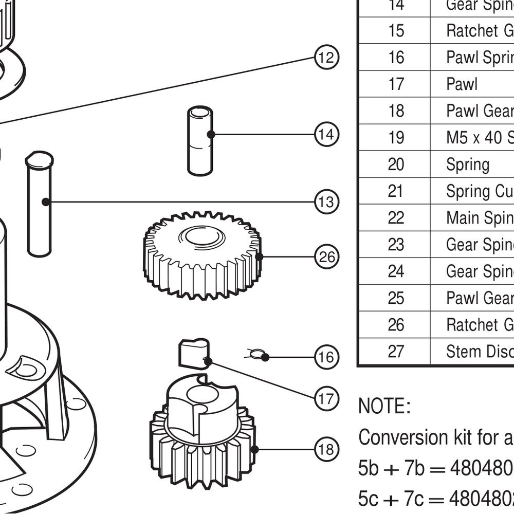 Lewmar Flanged Washer - exploded view drawing from the Lewmar manual