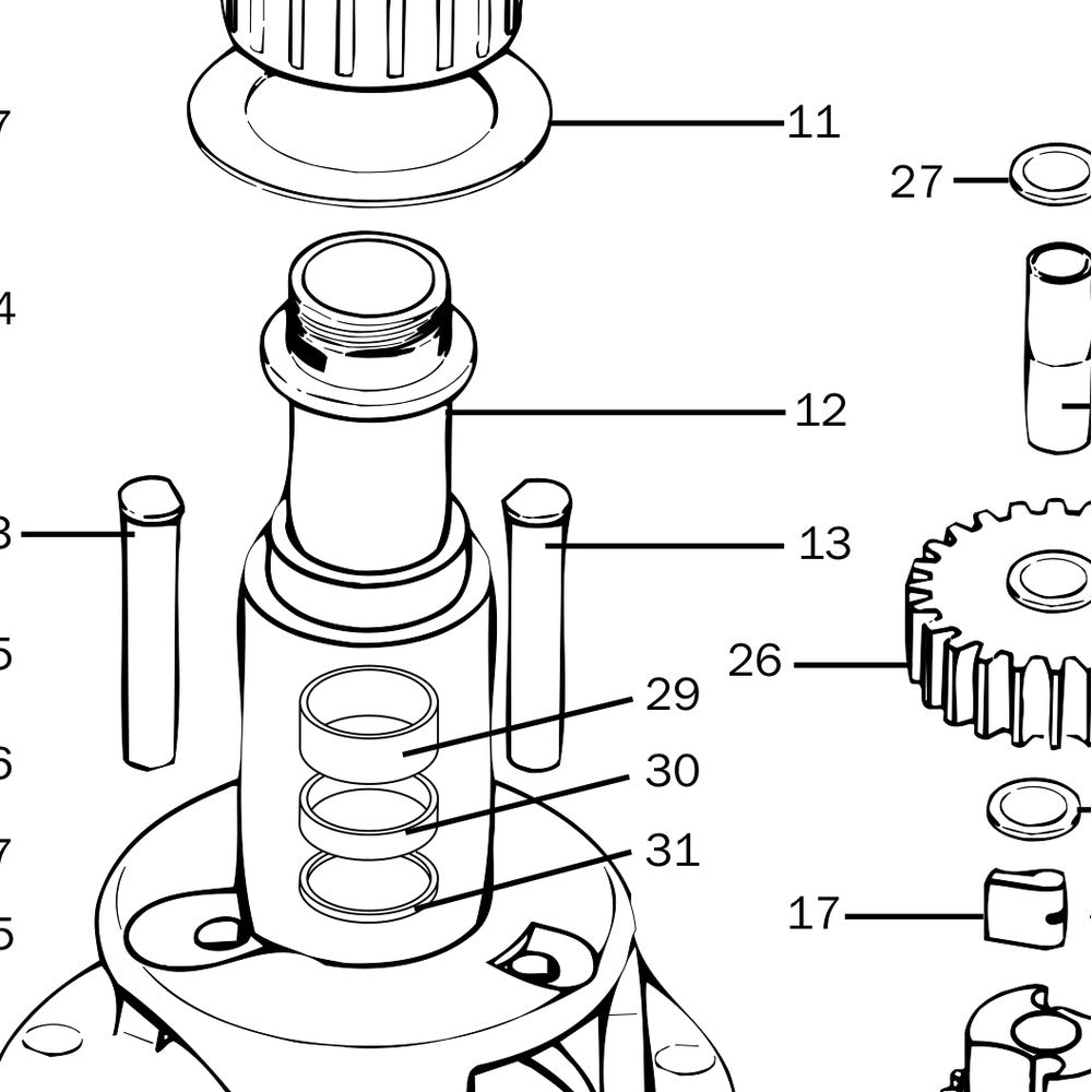 Lewmar Collet 65 - exploded view drawing from the Lewmar manual