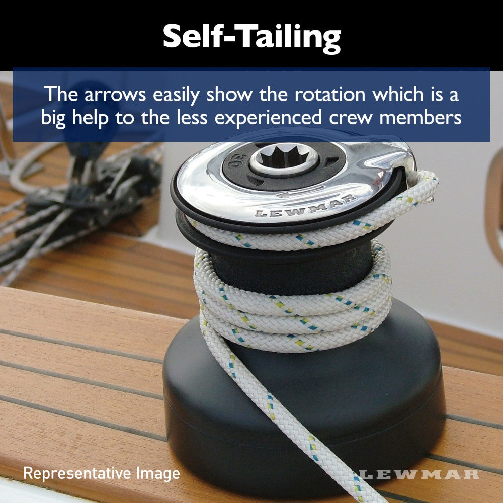 Lewmar Electric Winch EVO Size 50 - 12V / Aluminum Black / Two Speed Winch / Complete Kit