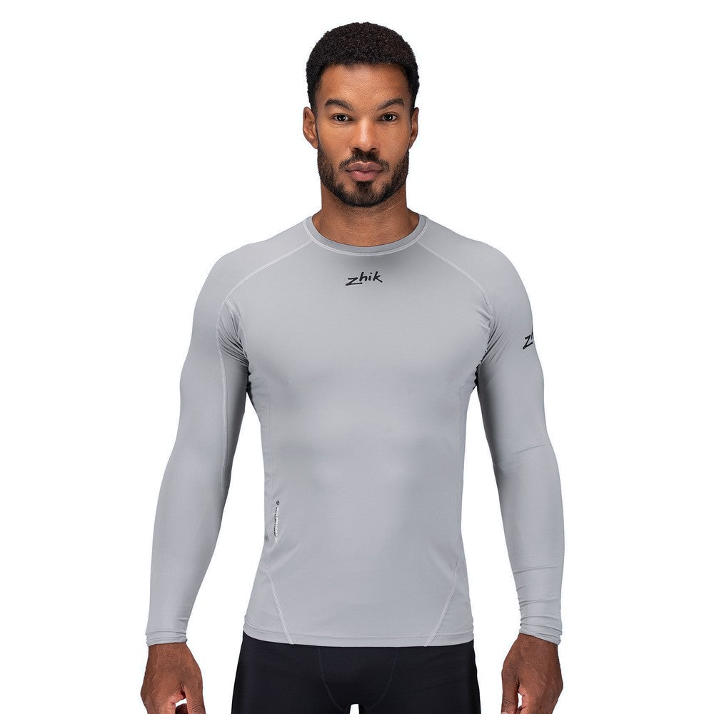 Zhik Mens Eco Spandex LT Long Sleeve Baselayer Top - Platinum