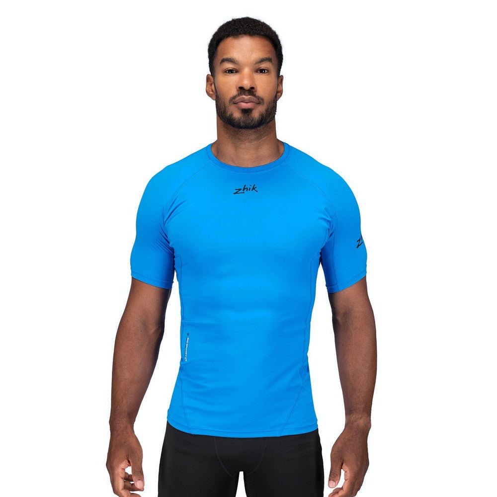 Zhik Mens Eco Spandex LT Short Sleeve Baselayer Top - Cyan