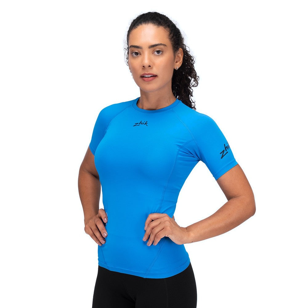 Zhik Womens Eco Spandex LT Short Sleeve Baselayer Top - Cyan