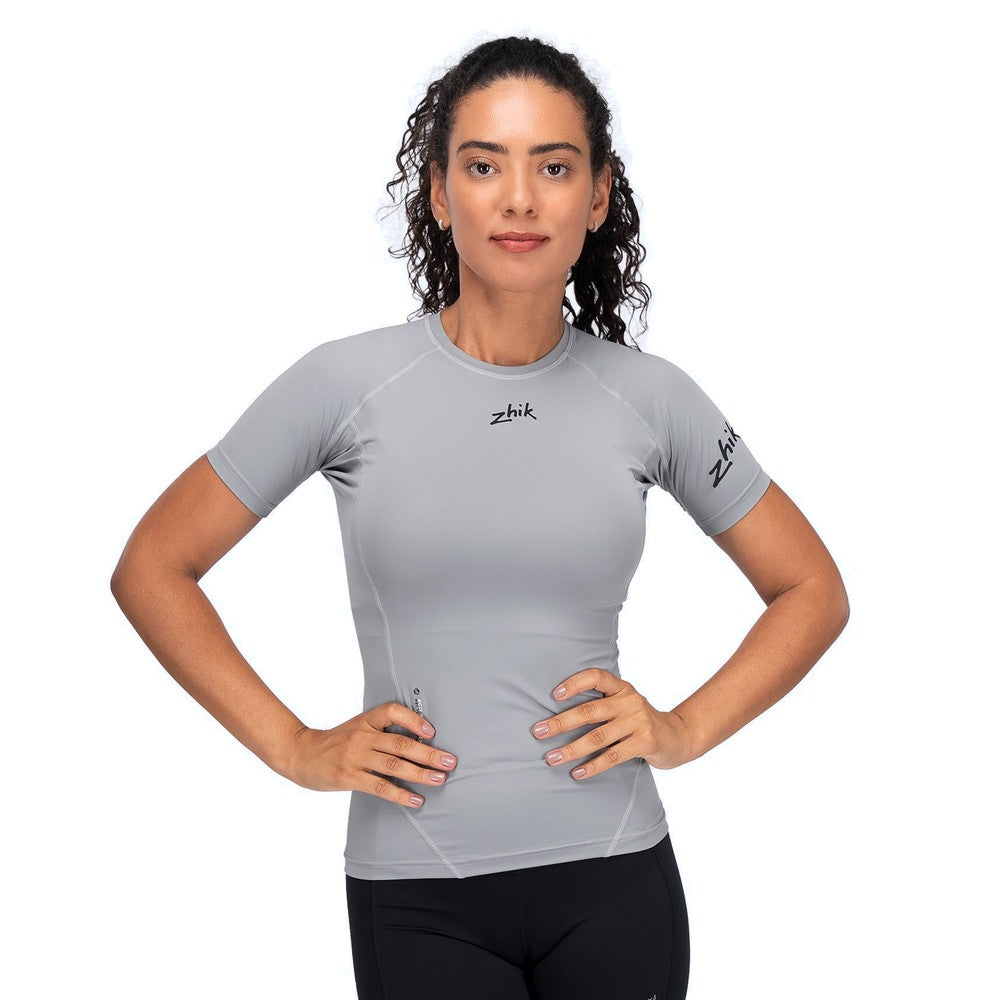 Zhik Womens Eco Spandex LT Short Sleeve Baselayer Top - Platinum