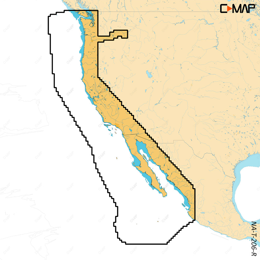 C-MAP REVEAL X marine cartography chart card for U.S. West Coast navigation