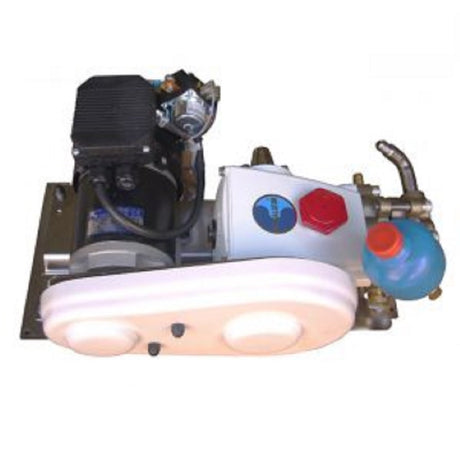 Dessalator D30 Freedom DC marine watermaker, compact modular pump and motor unit on a mounting plate