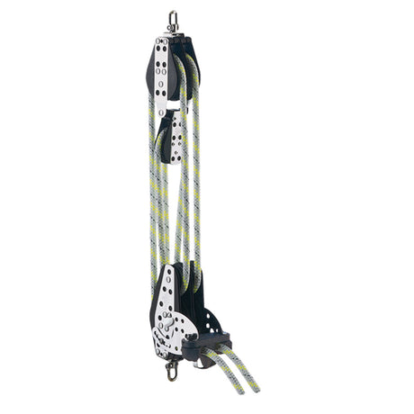 Harken 57mm Two-Speed Mainsheet System 3:1/6:1 rigged with grey and yellow double-braid line