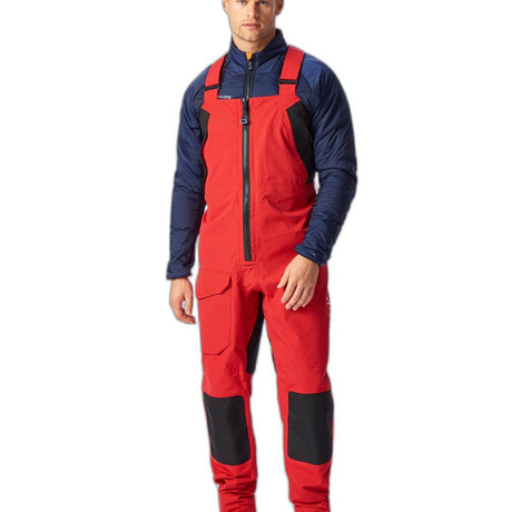 Henri-Lloyd Coastal Hi-Fit waterproof sailing salopette in red