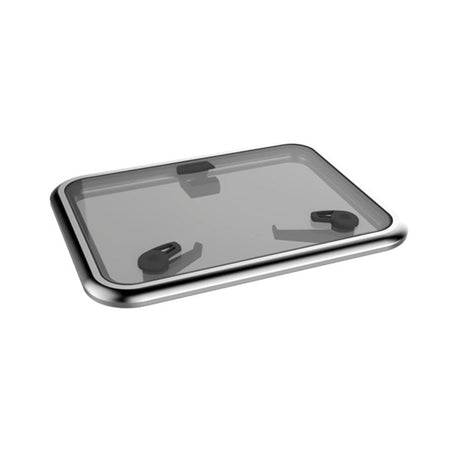 Lewmar Low Profile Hatch Size 60 with Stay - Grey Acrylic / Silver Frame