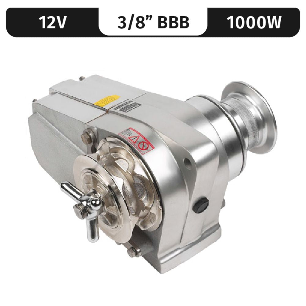 Lofrans Cayman 1000W horizontal electric windlass with gypsy and drum, 12V