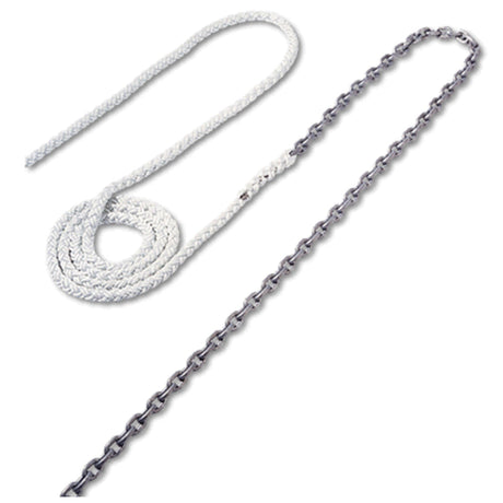 Maxwell anchor rode package with galvanized chain spliced to 8-plait nylon line