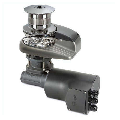 Quick Aleph AL3 1000W vertical electric windlass with chrome capstan and black anodized aluminum motor housing
