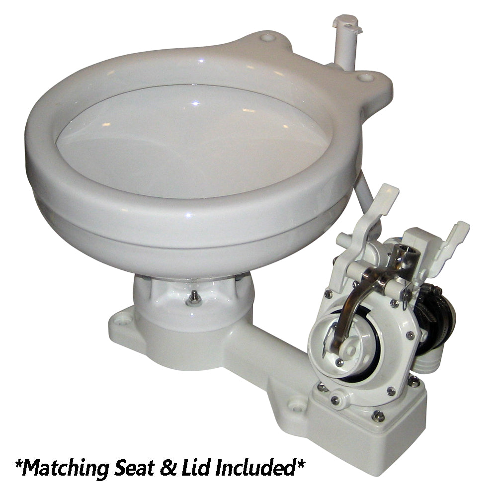 Raritan Fresh Head manual marine toilet, freshwater flush, right-hand piston pump