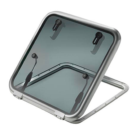 Vetus Altus deck hatch with aluminium frame and smoked acrylic lid