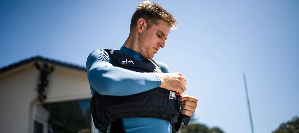 A man with a life jacket