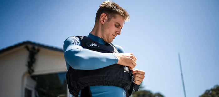 A man with a life jacket