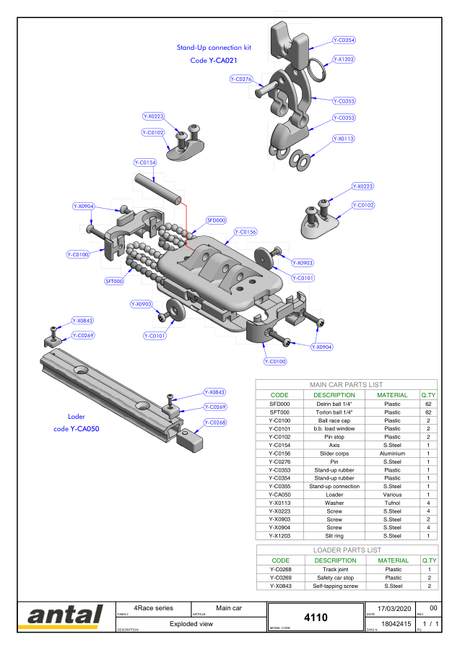 Antal 4Race Cars (Sizes 110–190) — Exploded Views & Dimension Drawings (Part 2 of 3)