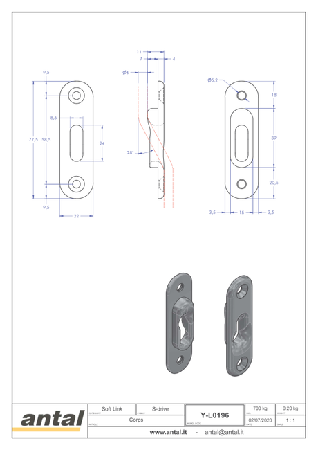 Antal S-Drive — Dimension Drawings